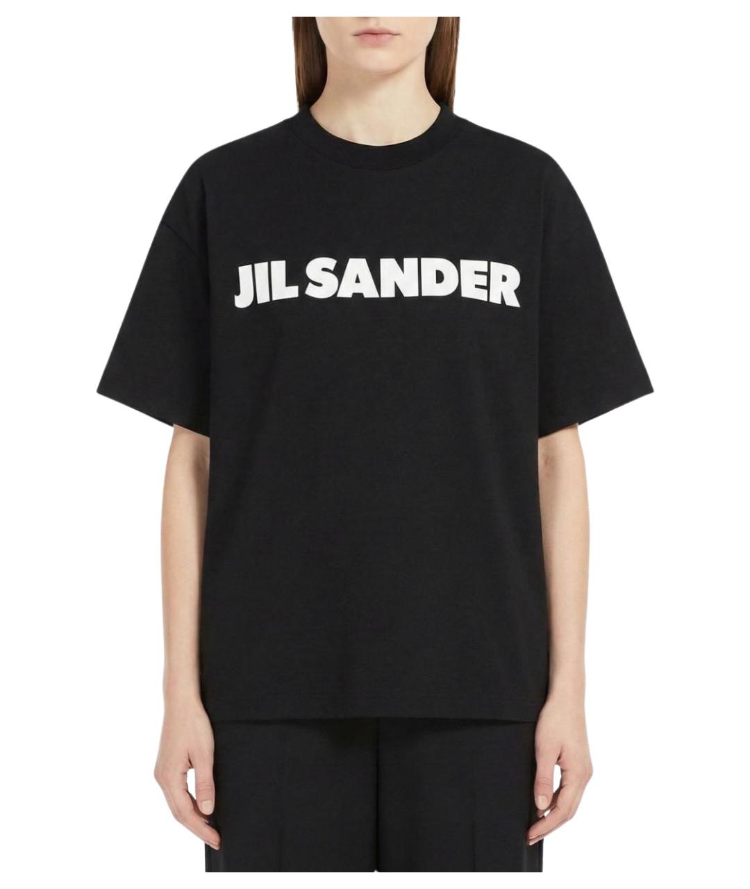 JIL SANDER Черная хлопковая футболка, фото 1