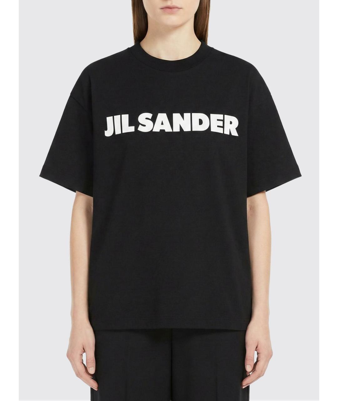 JIL SANDER Черная хлопковая футболка, фото 4