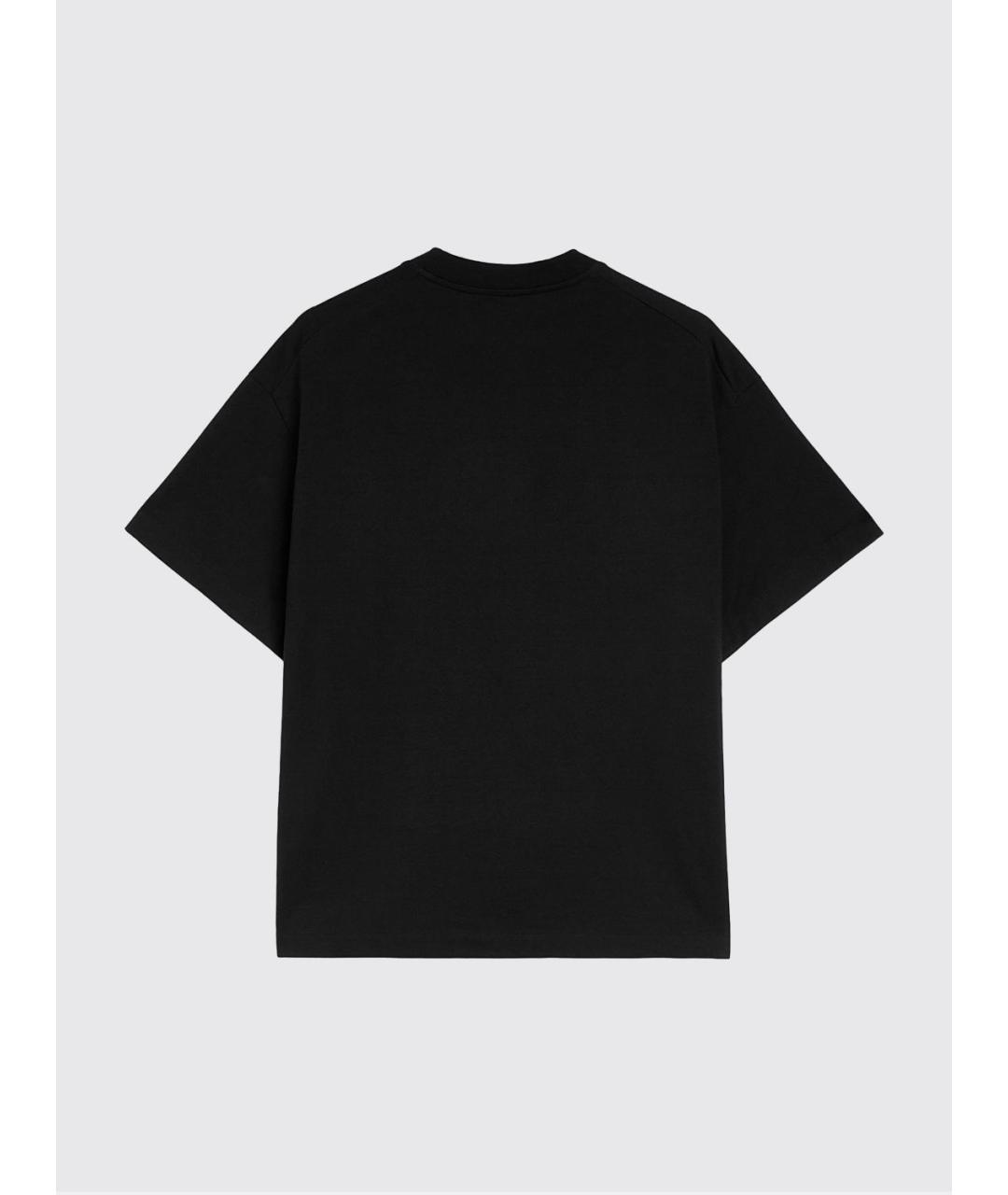 JIL SANDER Черная хлопковая футболка, фото 3