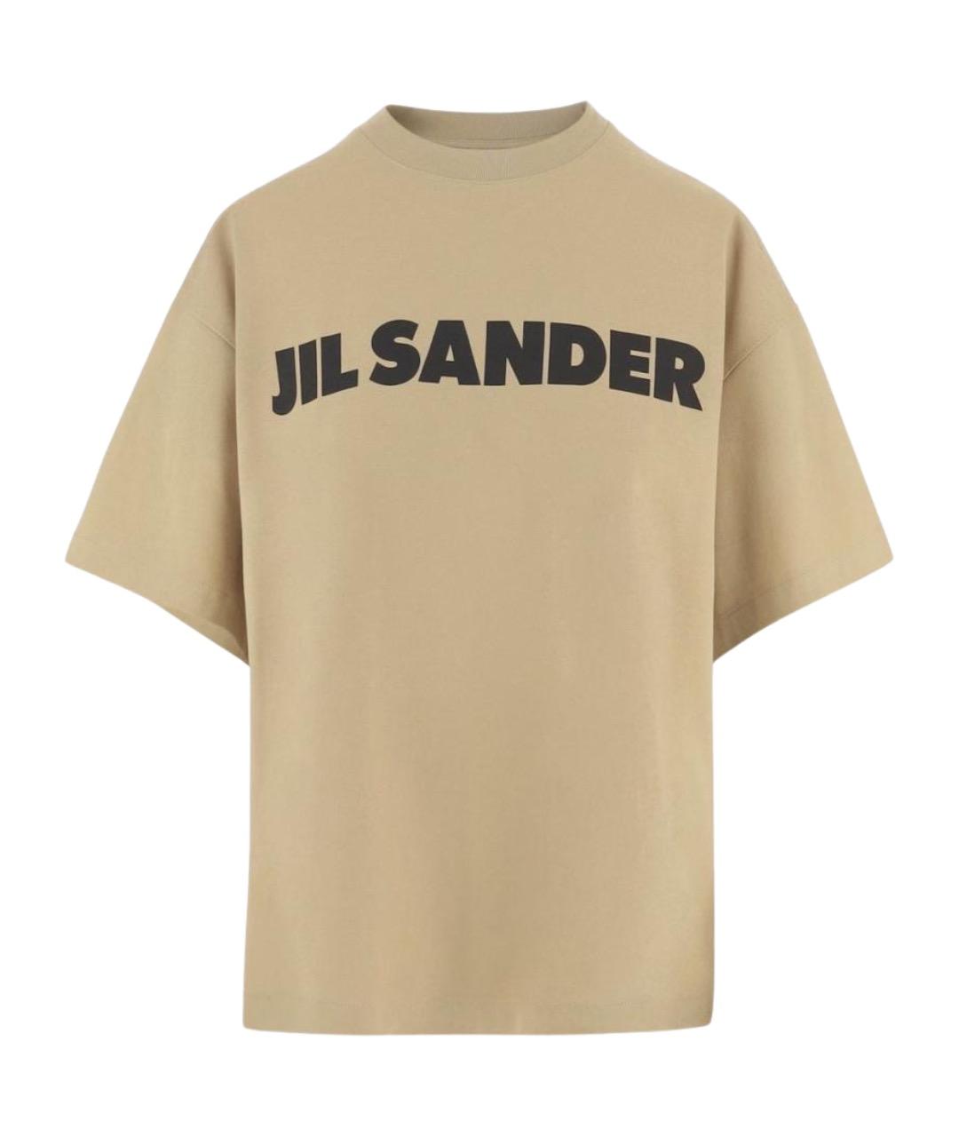 JIL SANDER Бежевая хлопковая футболка, фото 1