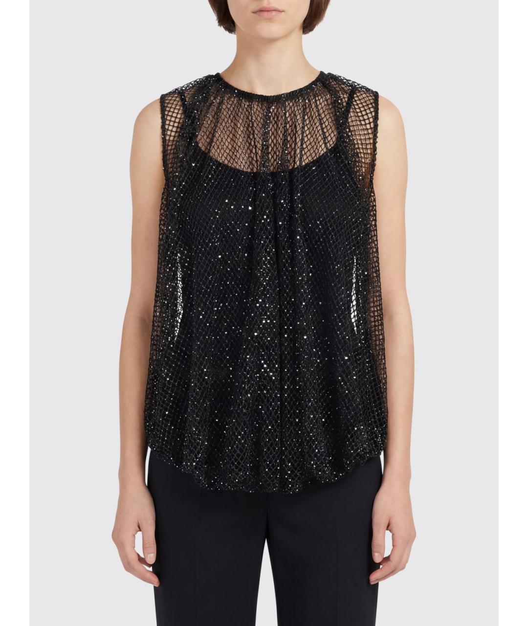 SPORTMAX Черная майка, фото 3