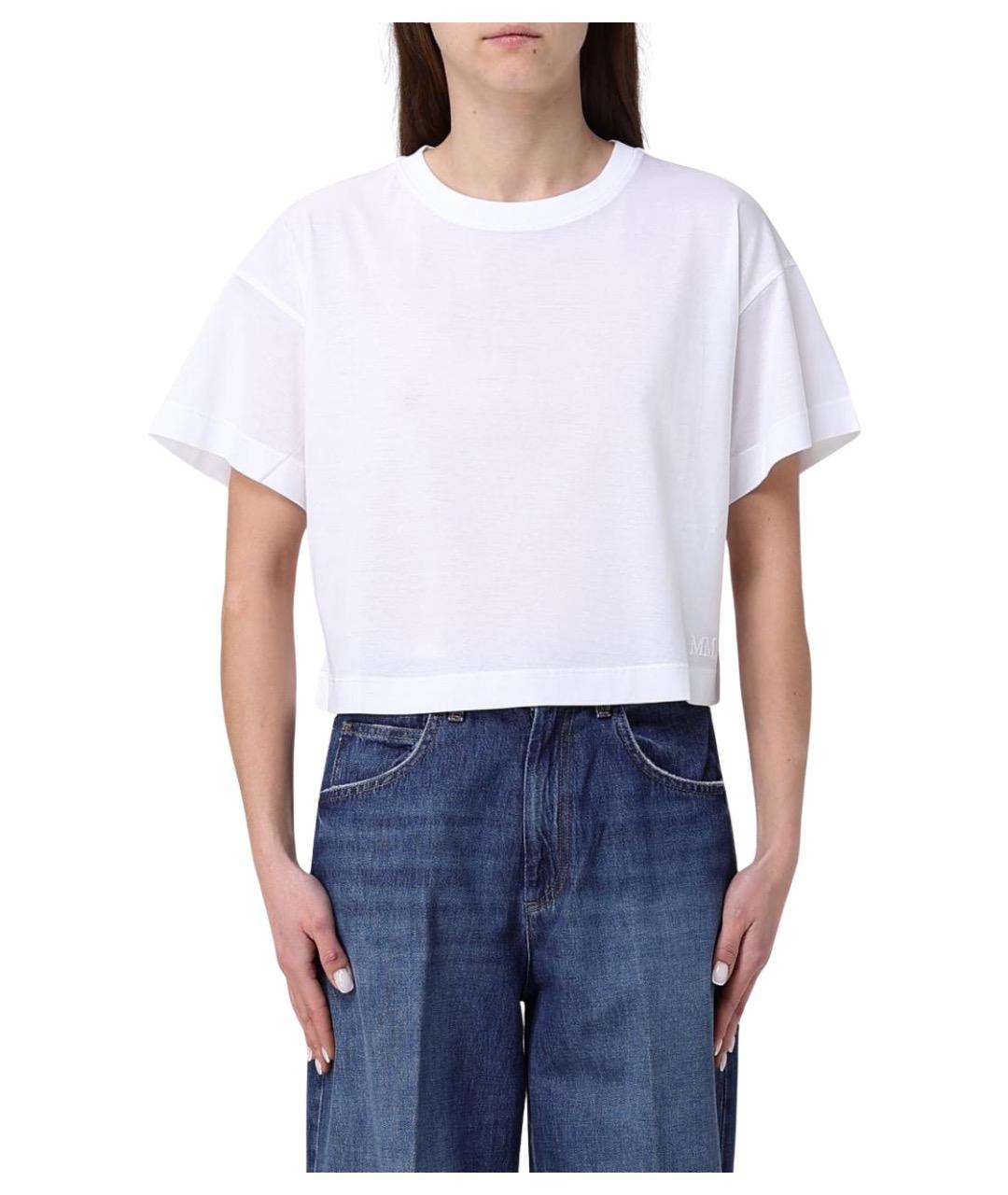 MAX MARA Белая хлопковая футболка, фото 1
