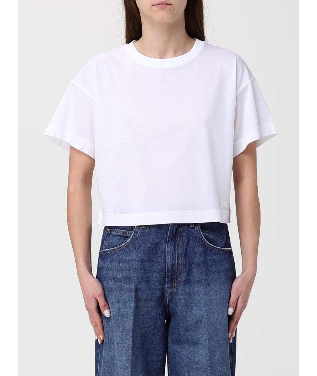 MAX MARA Белая хлопковая футболка, фото 6
