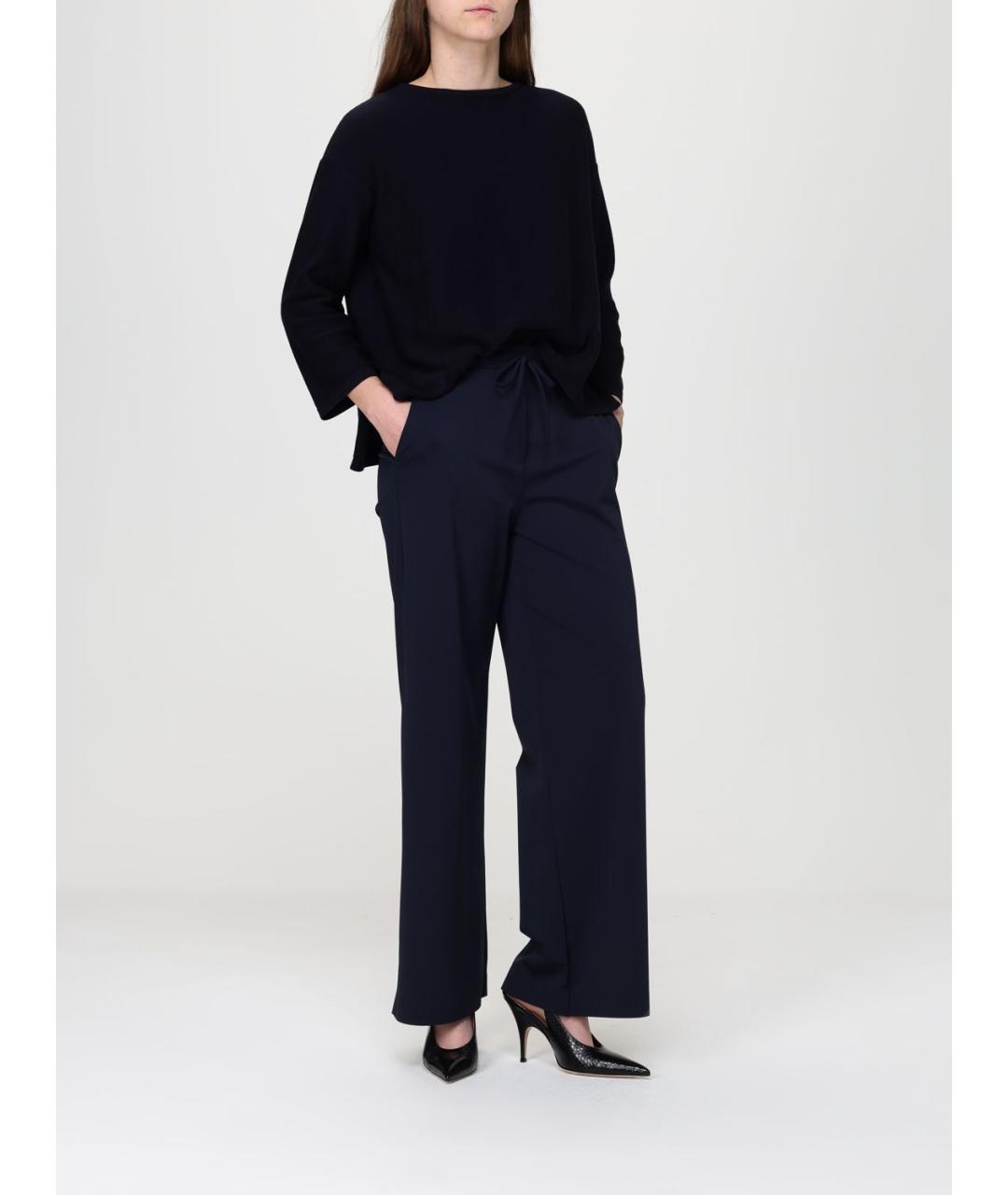MAX MARA Синие полиамидовые прямые брюки, фото 2