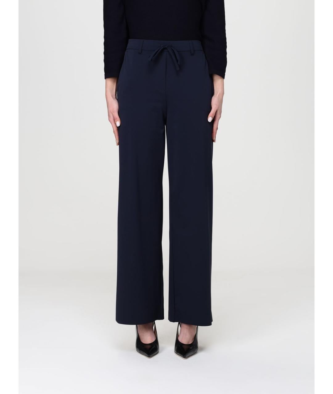 MAX MARA Синие полиамидовые прямые брюки, фото 6