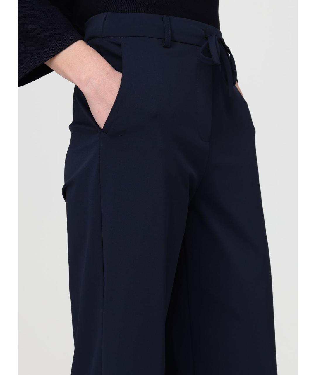 MAX MARA Синие полиамидовые прямые брюки, фото 5