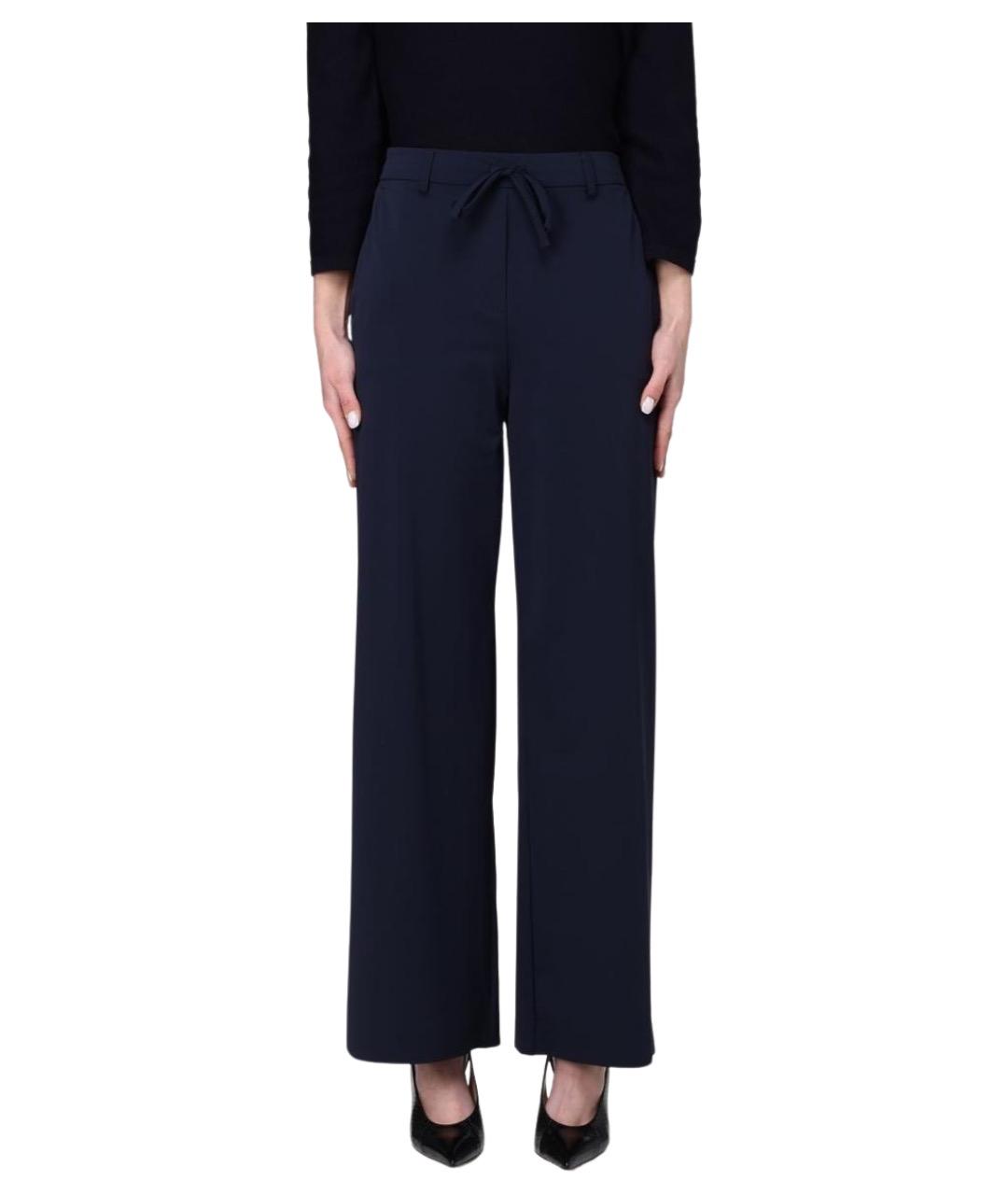 MAX MARA Синие полиамидовые прямые брюки, фото 1