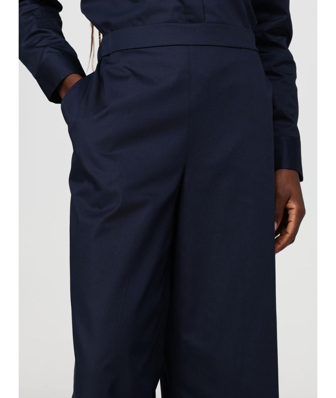 MAX MARA Синие хлопковые прямые брюки, фото 5