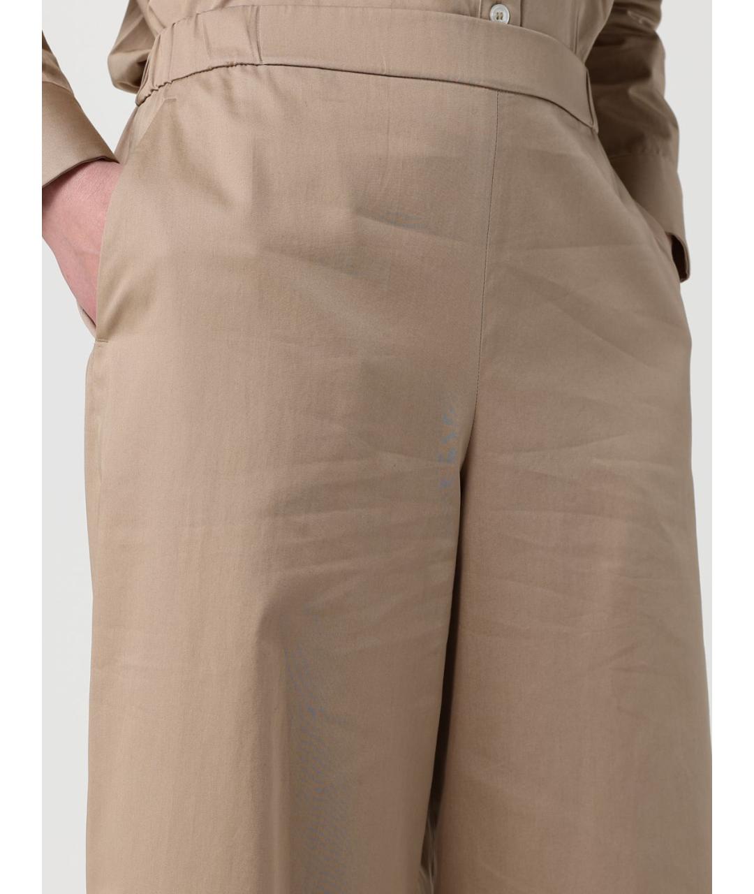 MAX MARA Бежевые хлопковые прямые брюки, фото 5
