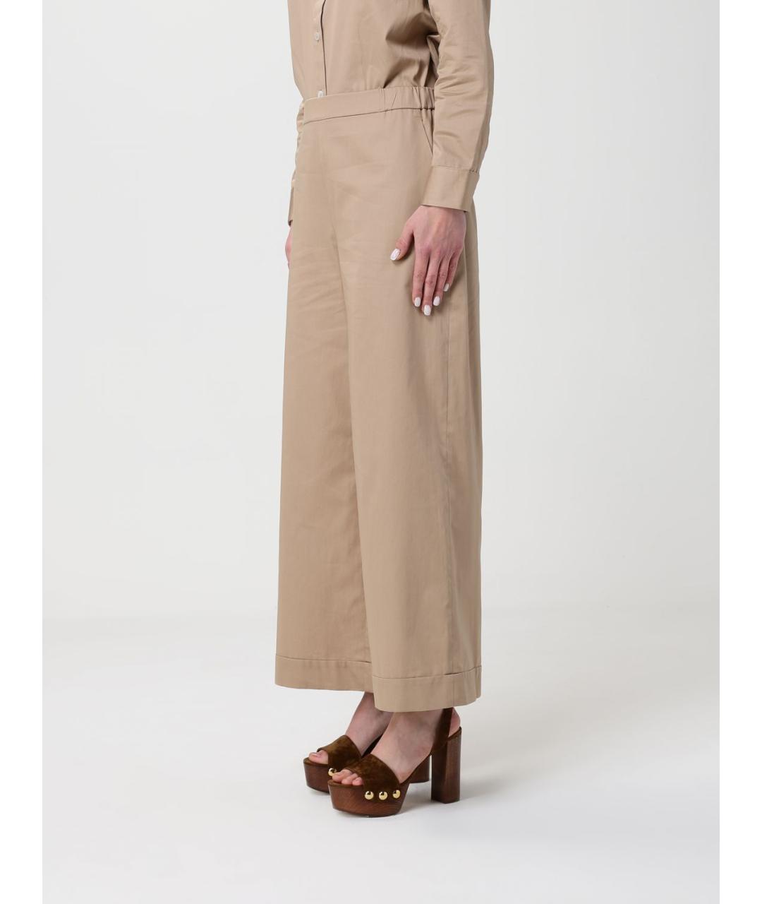 MAX MARA Бежевые хлопковые прямые брюки, фото 4