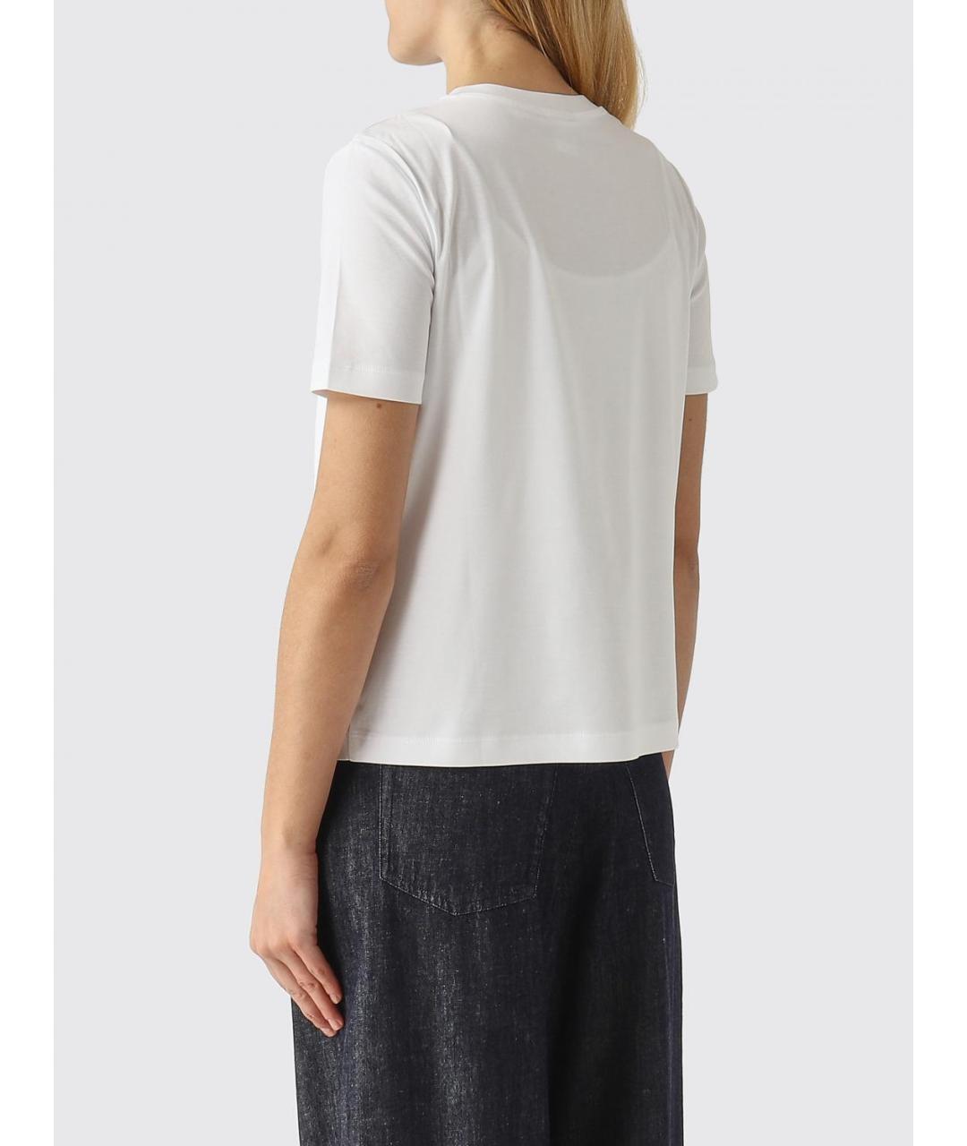MAX MARA Белая хлопковая футболка, фото 4