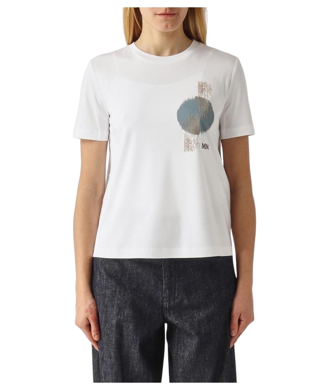 MAX MARA Белая хлопковая футболка, фото 1