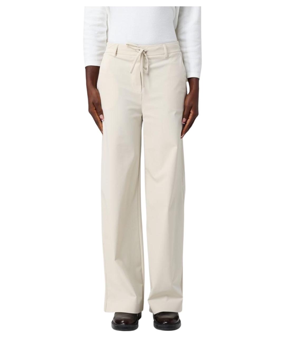 MAX MARA Бежевые полиамидовые прямые брюки, фото 1