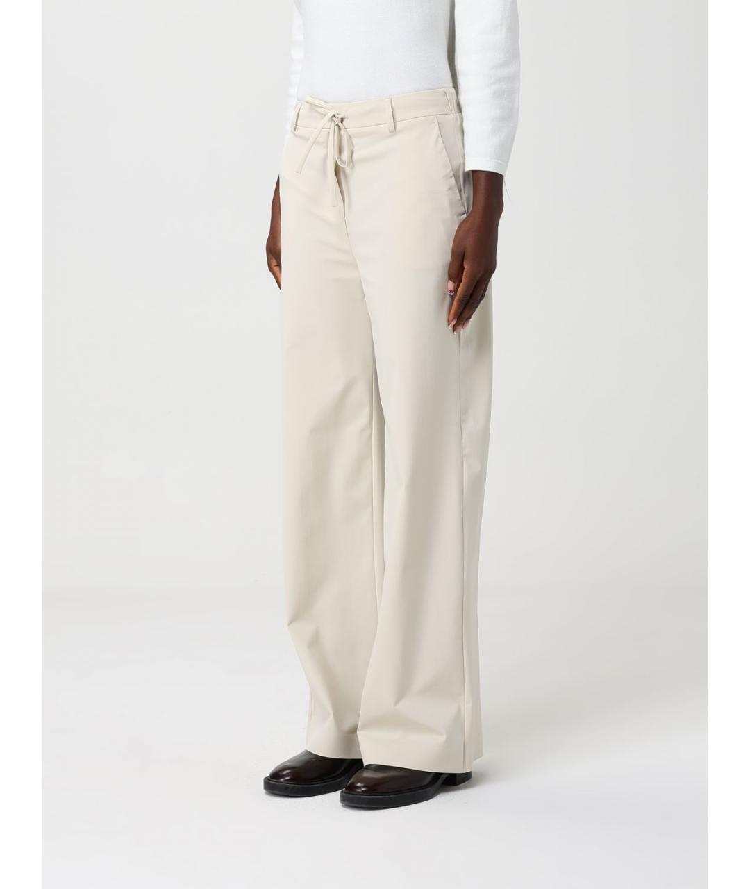 MAX MARA Бежевые полиамидовые прямые брюки, фото 4