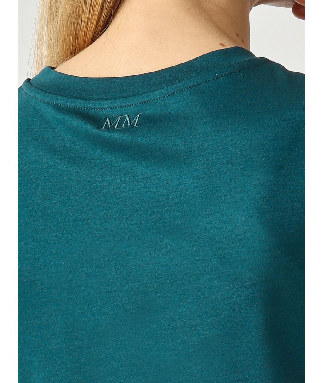 MAX MARA Бирюзовая хлопковая футболка, фото 5
