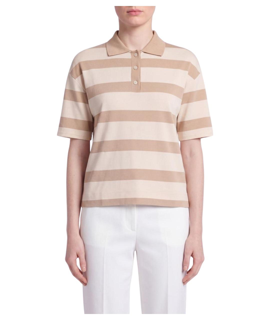 MAX MARA Бежевая вискозная футболка, фото 1