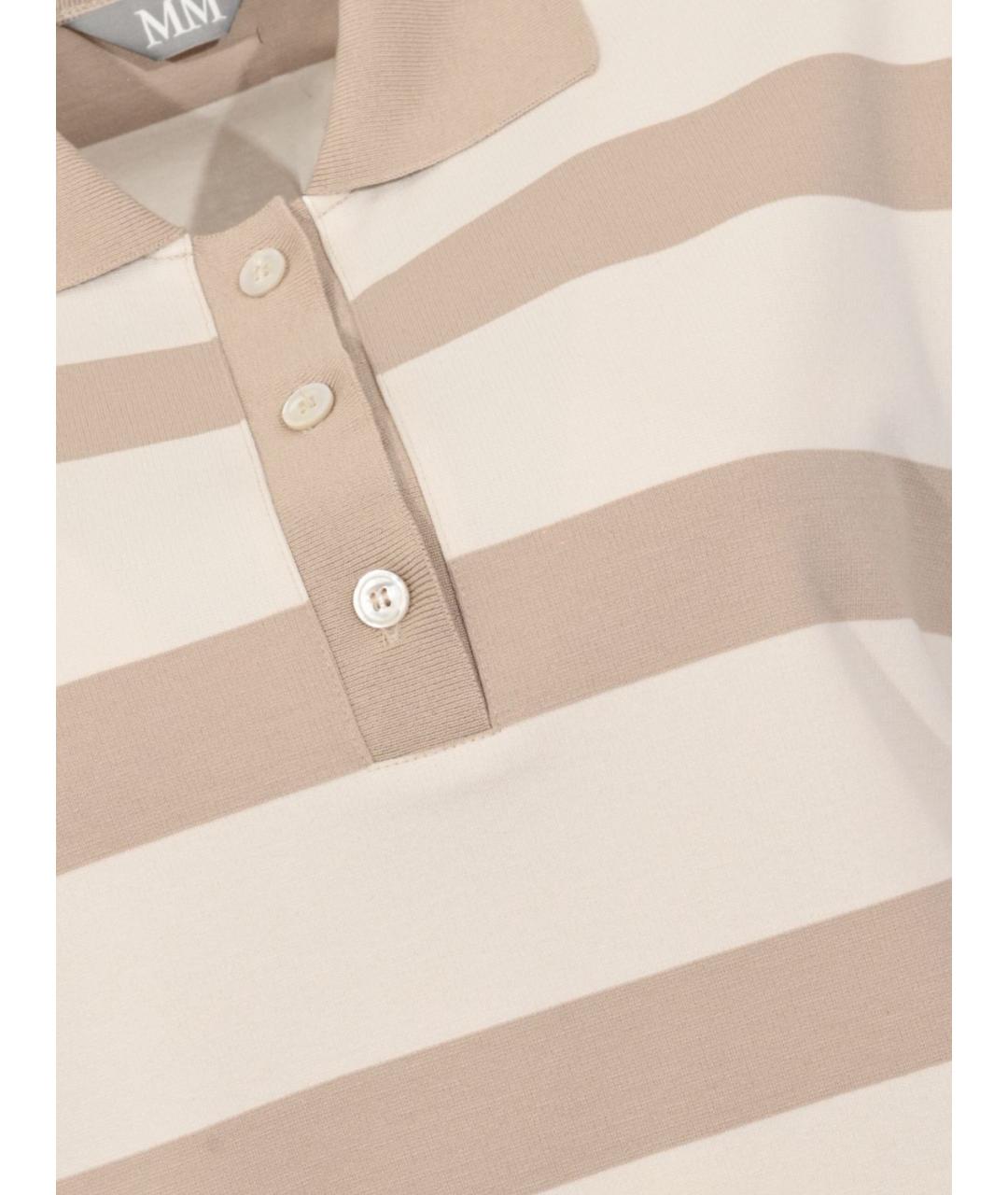 MAX MARA Бежевая вискозная футболка, фото 4