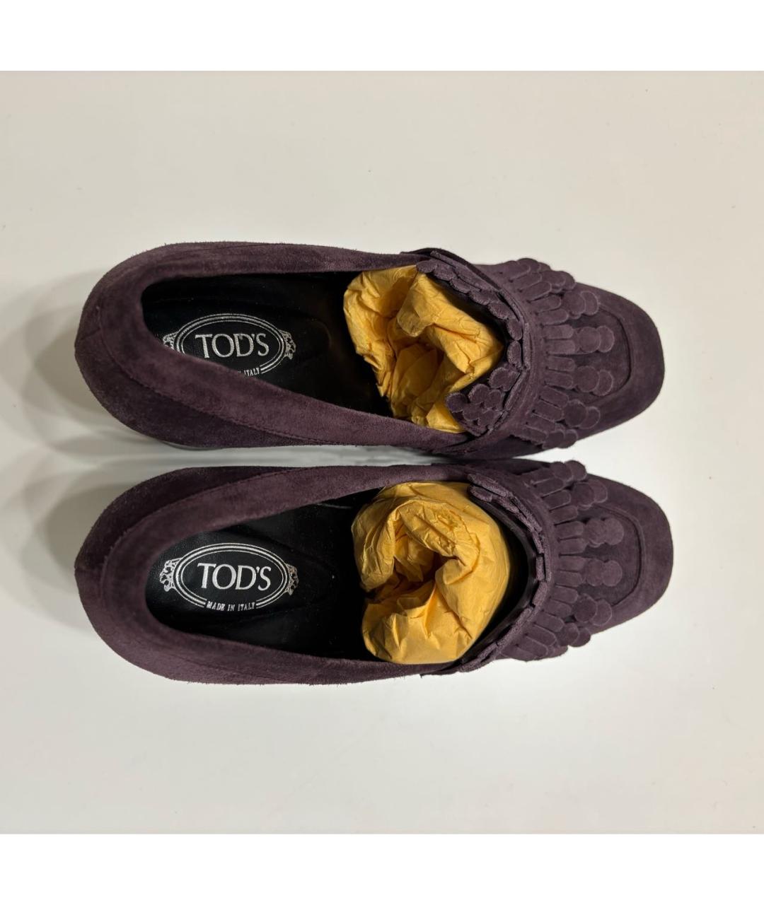 TOD'S Фиолетовые замшевые туфли, фото 2