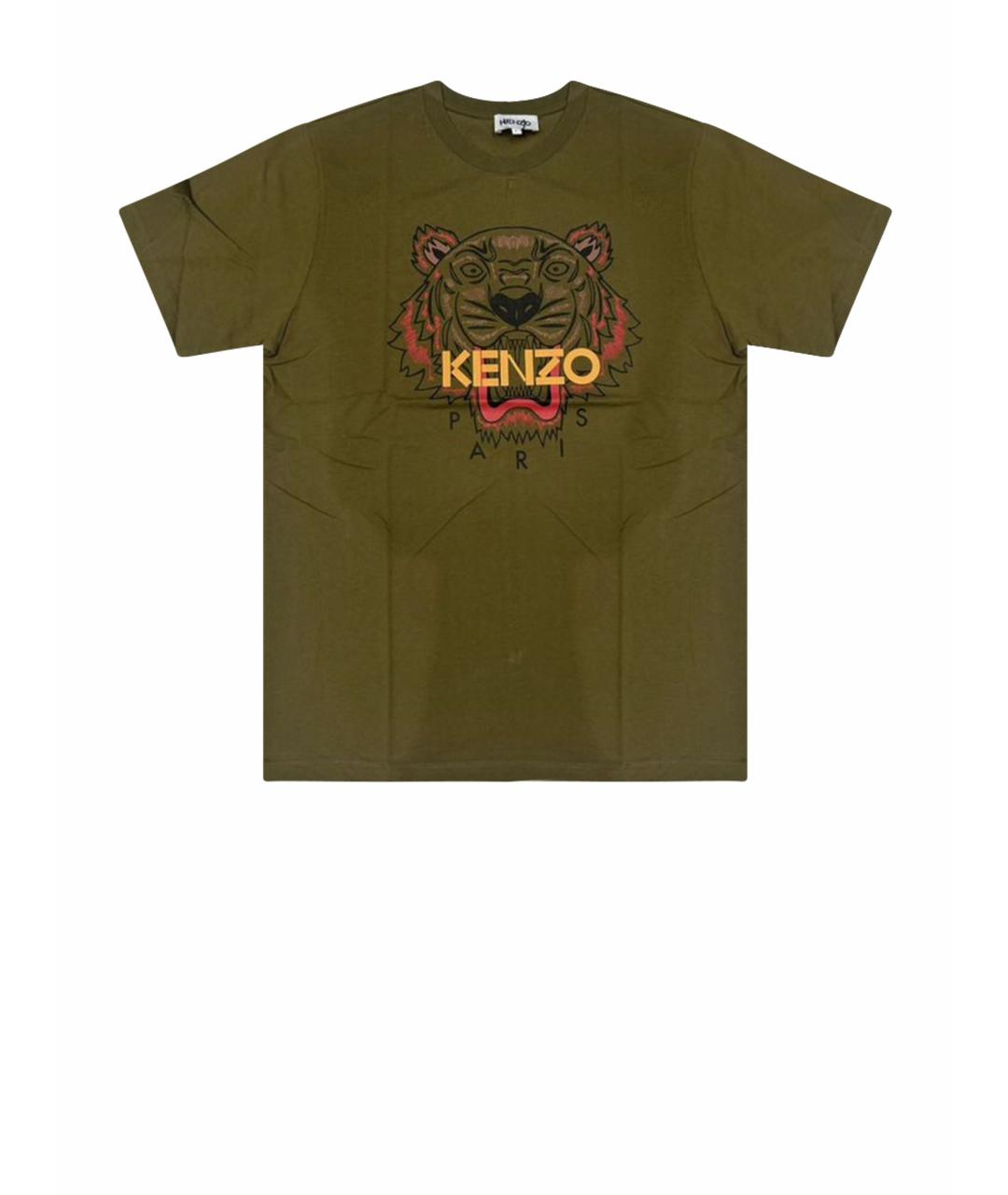 KENZO Зеленая хлопковая футболка, фото 1