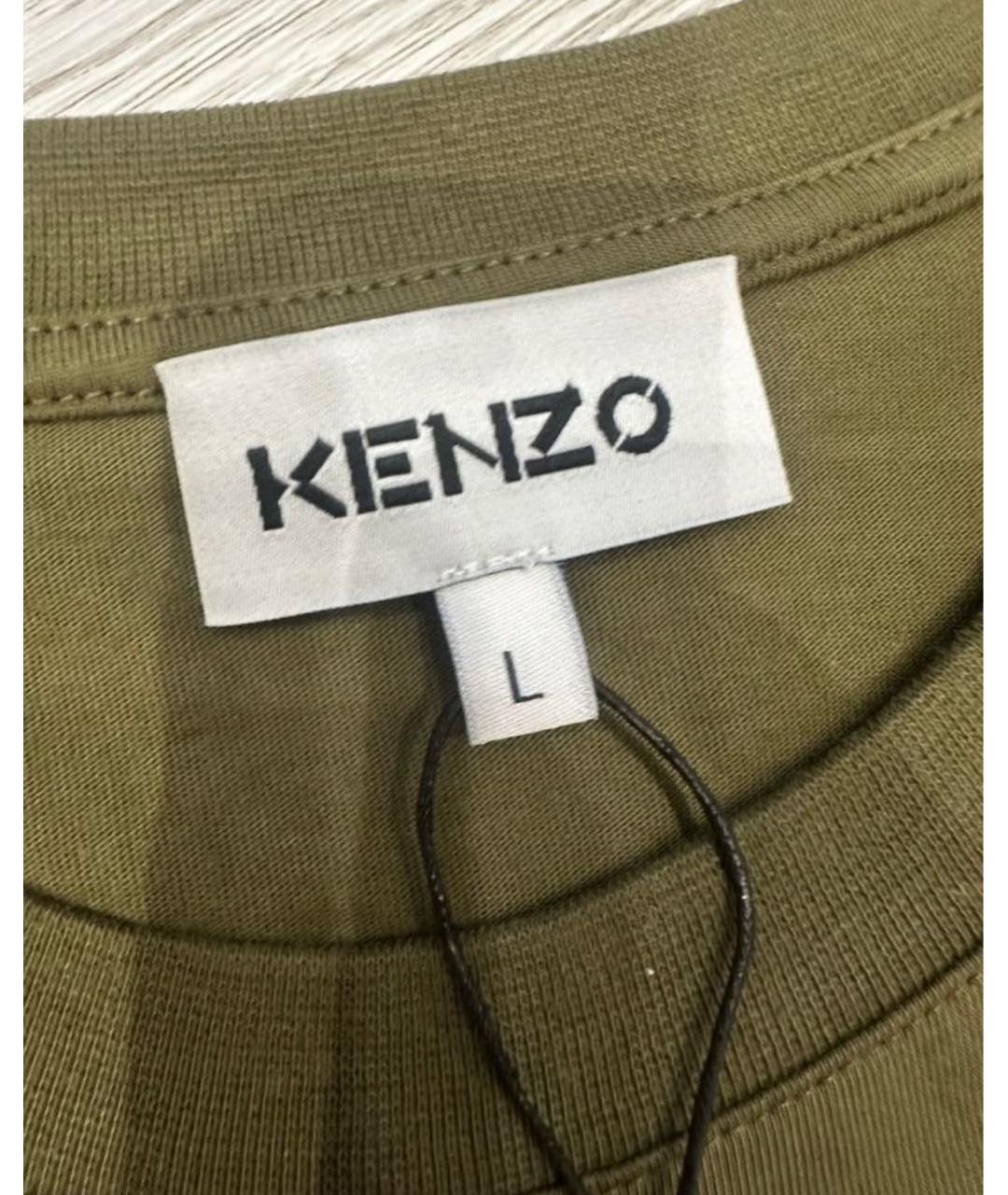 KENZO Зеленая хлопковая футболка, фото 3
