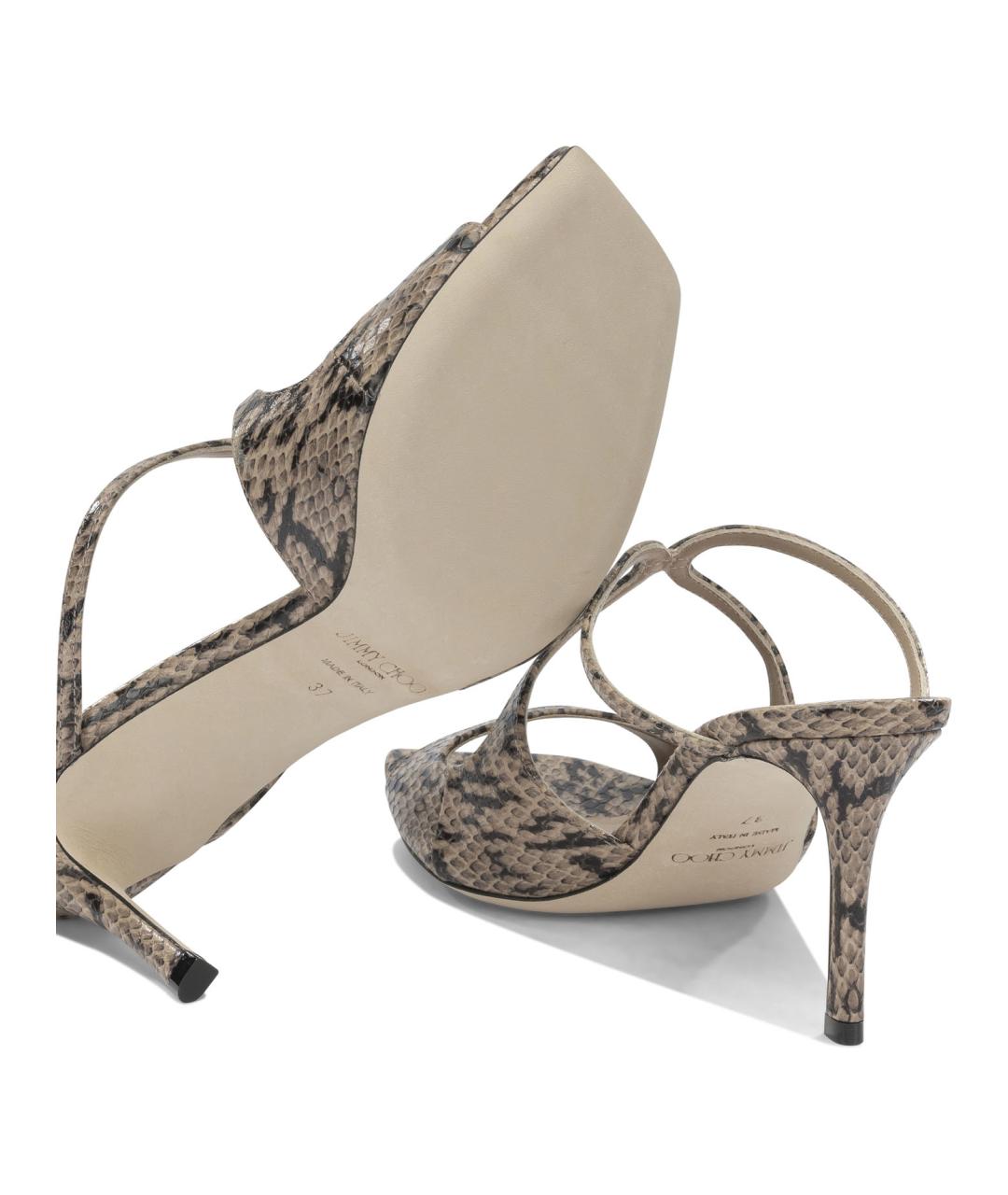 JIMMY CHOO Бежевые кожаные мюли, фото 5