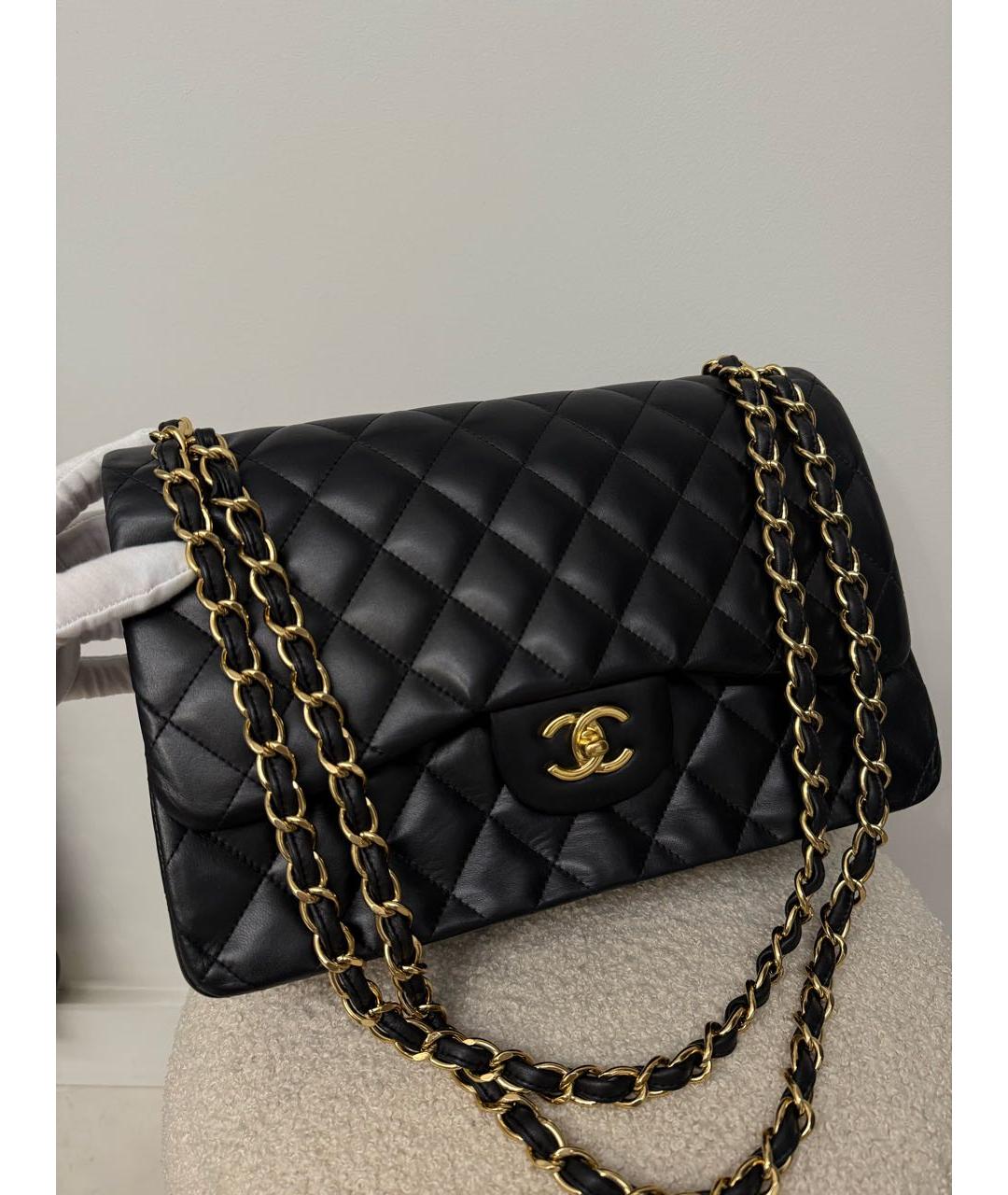 CHANEL Черная кожаная сумка через плечо, фото 3