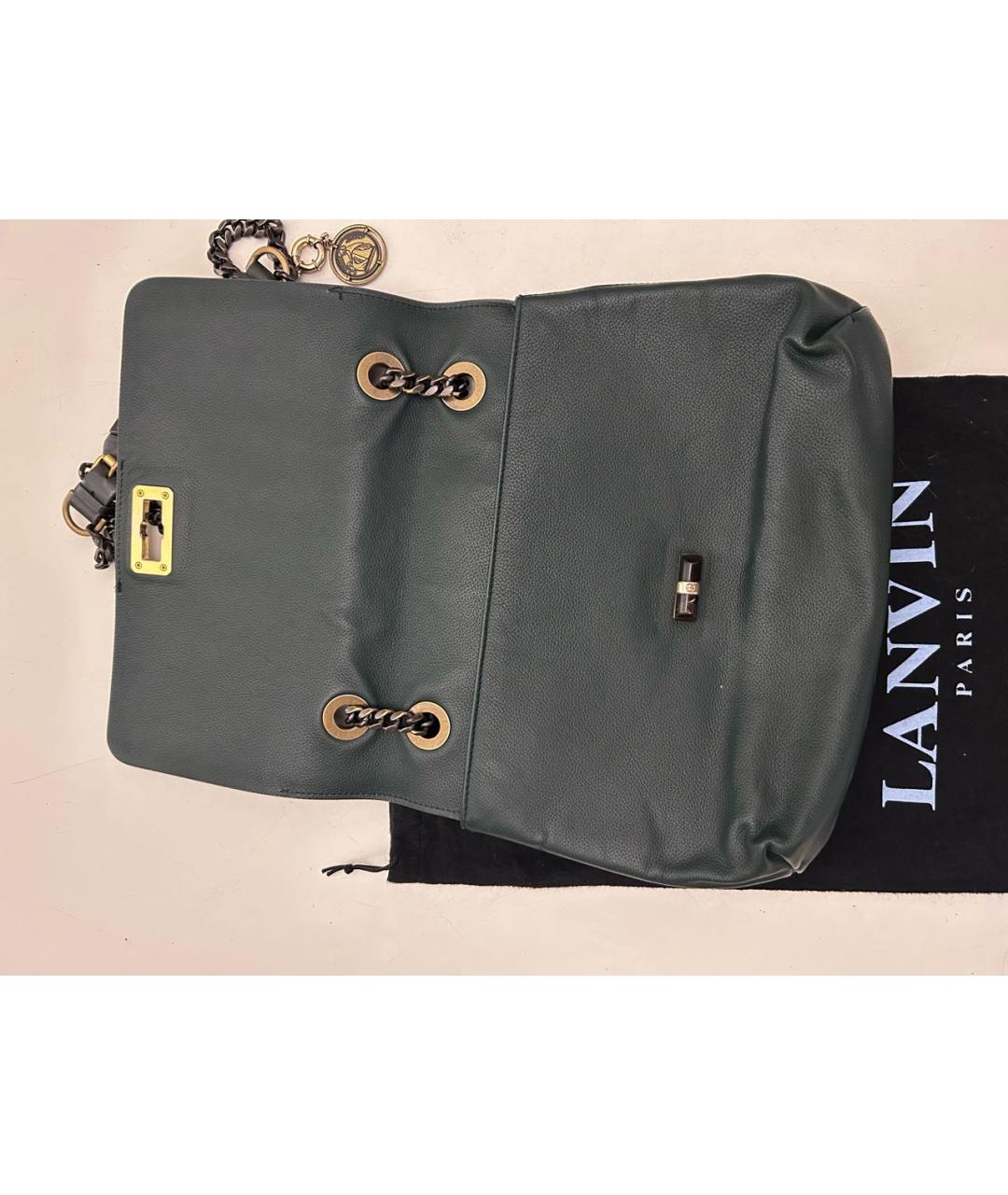 LANVIN Зеленая кожаная сумка через плечо, фото 3