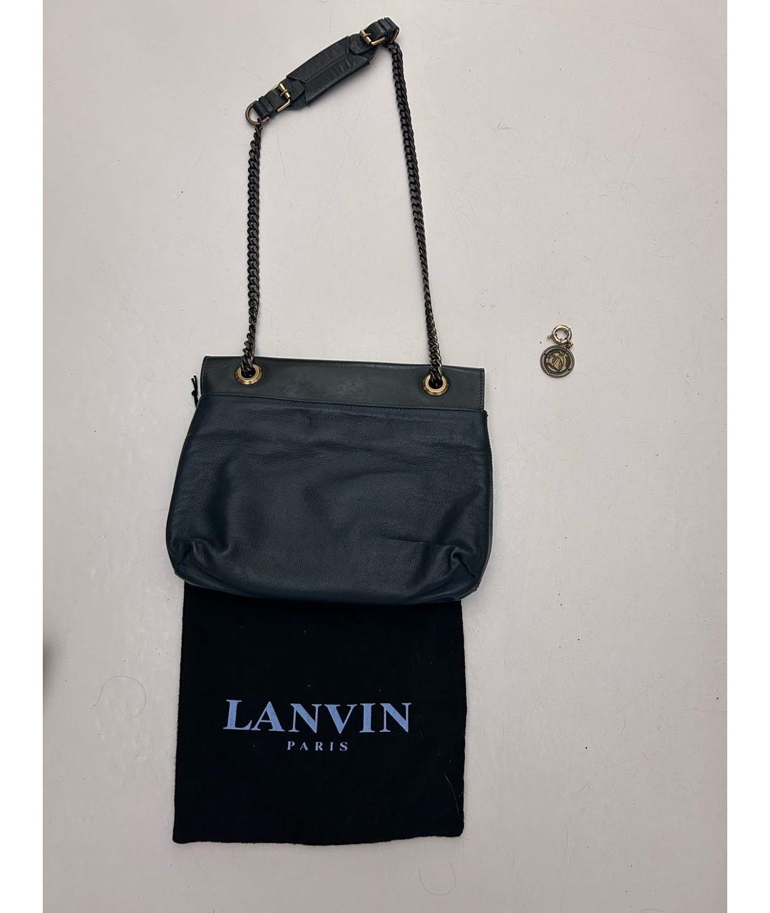 LANVIN Зеленая кожаная сумка через плечо, фото 2
