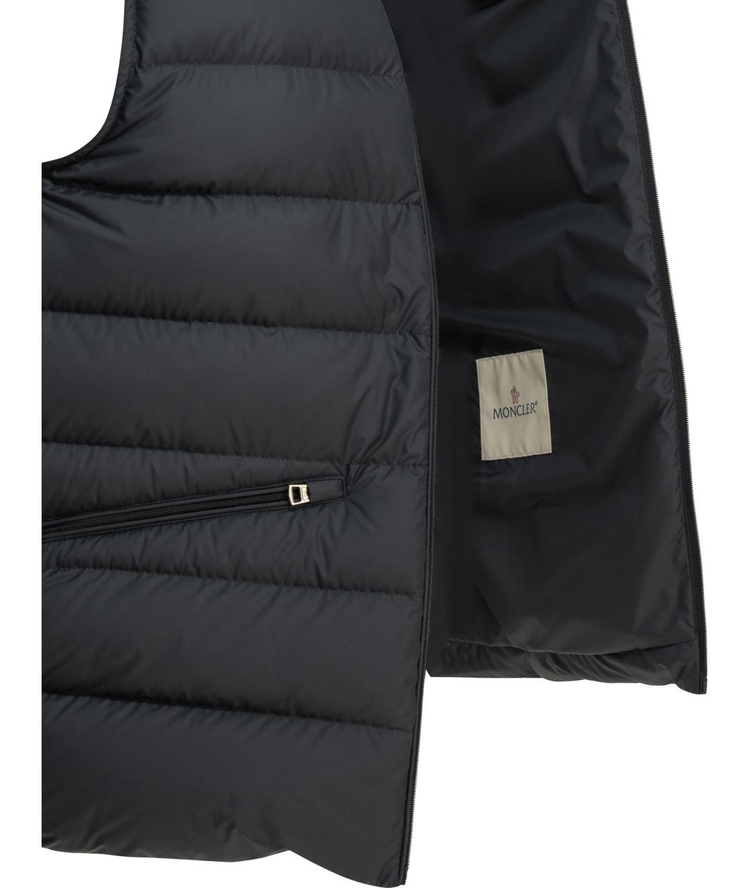 MONCLER Синий полиэстеровый жилет, фото 4