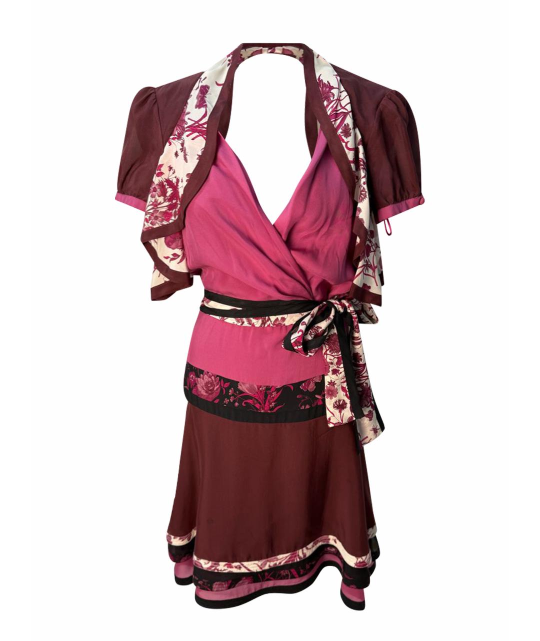 GUCCI Мульти шелковое коктейльное платье, фото 1