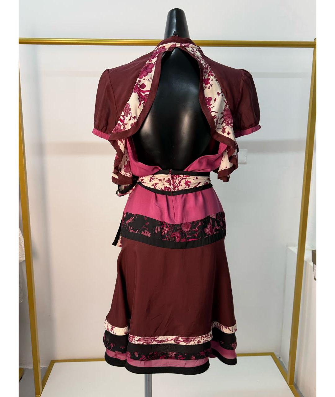 GUCCI Мульти шелковое коктейльное платье, фото 2