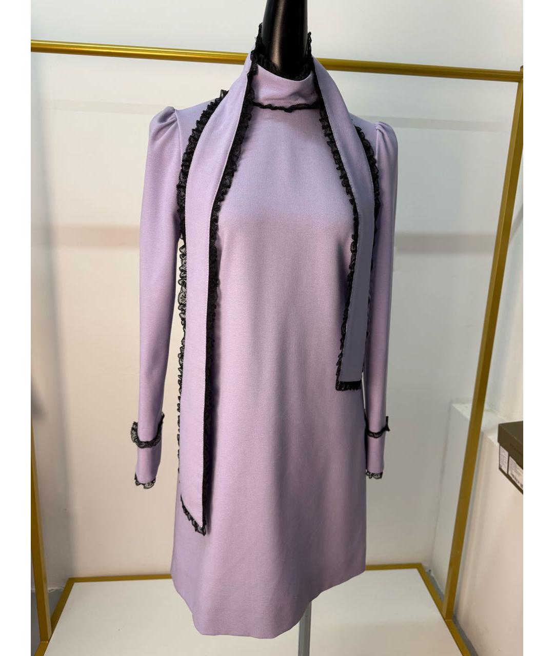 RED VALENTINO Фиолетовое шелковое коктейльное платье, фото 5
