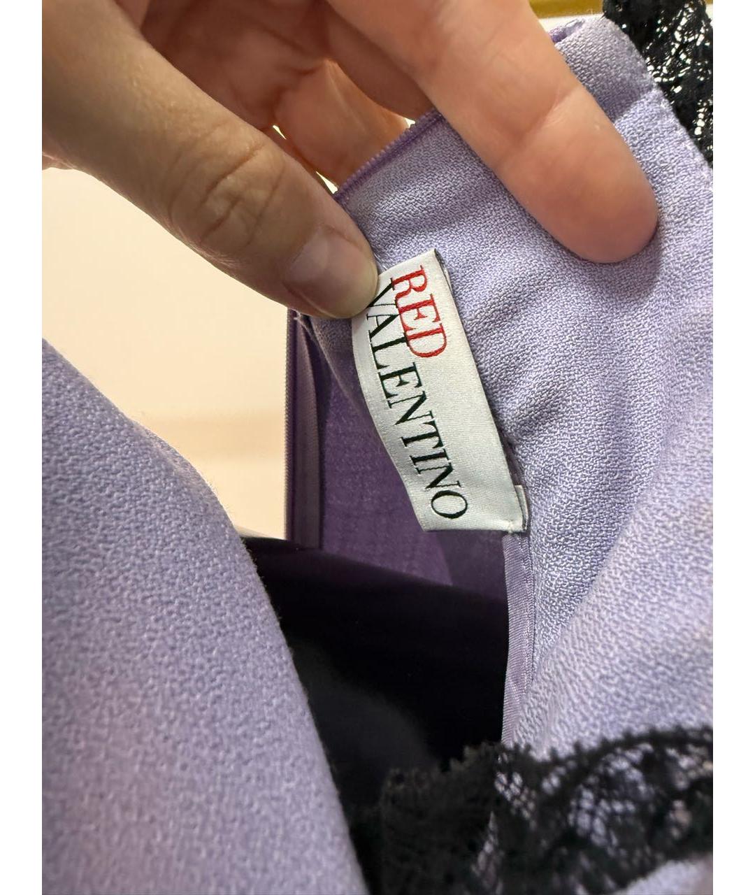 RED VALENTINO Фиолетовое шелковое коктейльное платье, фото 3
