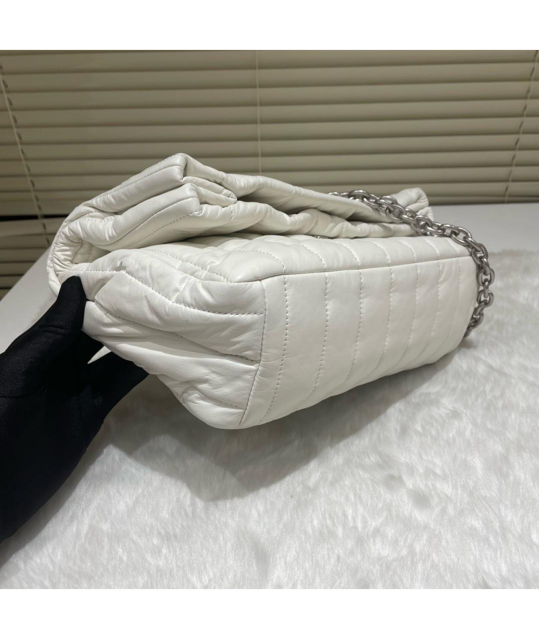 BALENCIAGA Белая кожаная сумка через плечо, фото 4