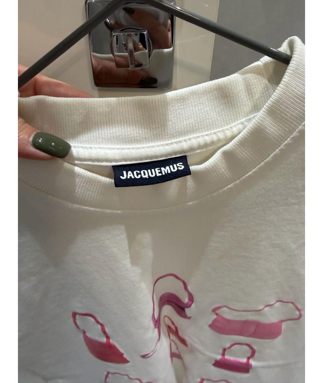 JACQUEMUS Белая хлопковая футболка, фото 3