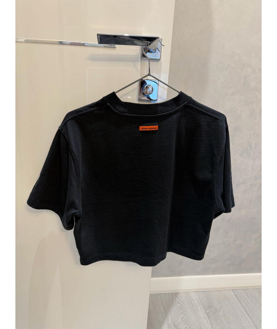 HERON PRESTON Черная хлопковая футболка, фото 2
