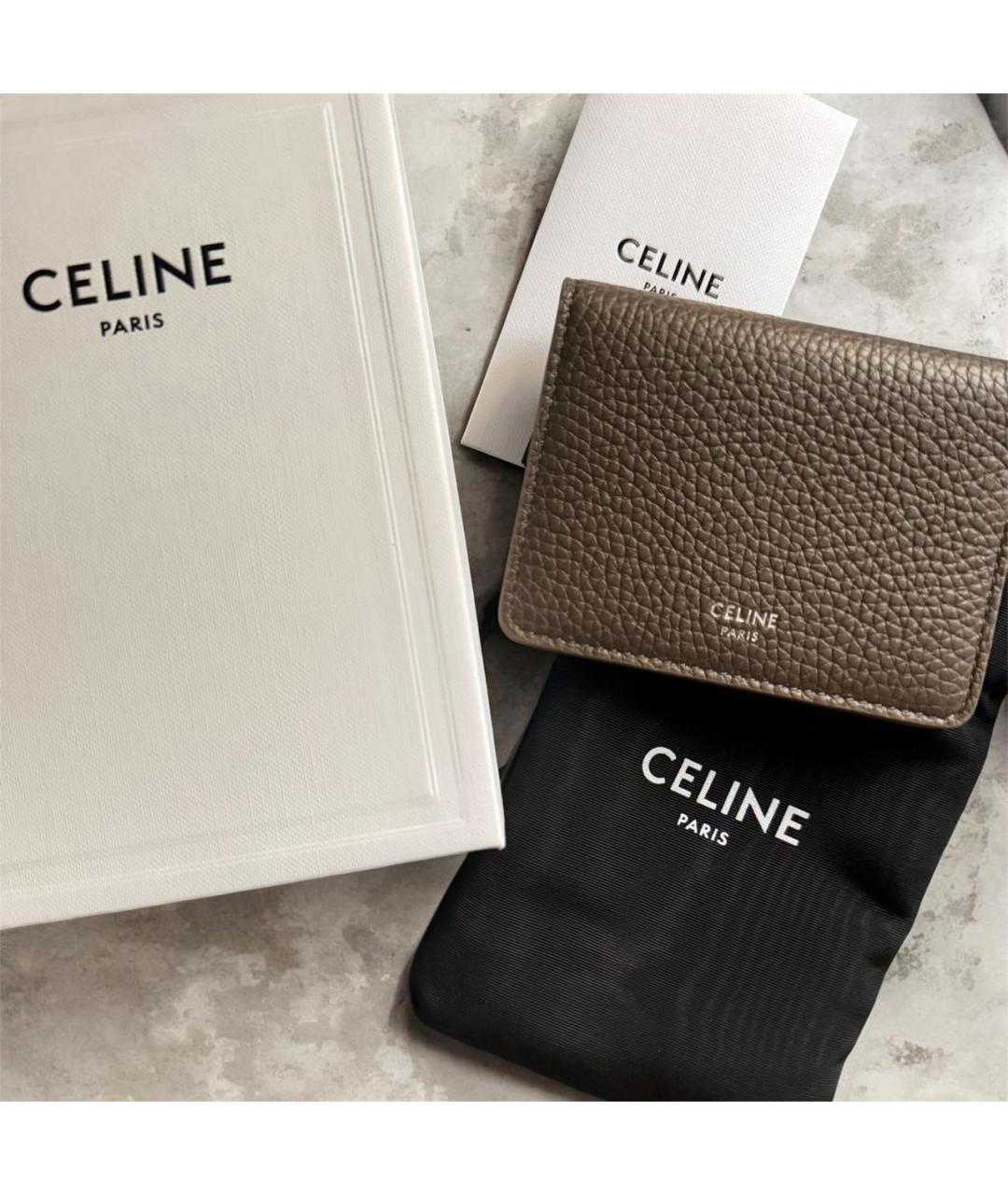 CELINE Коричневый кожаный кардхолдер, фото 4