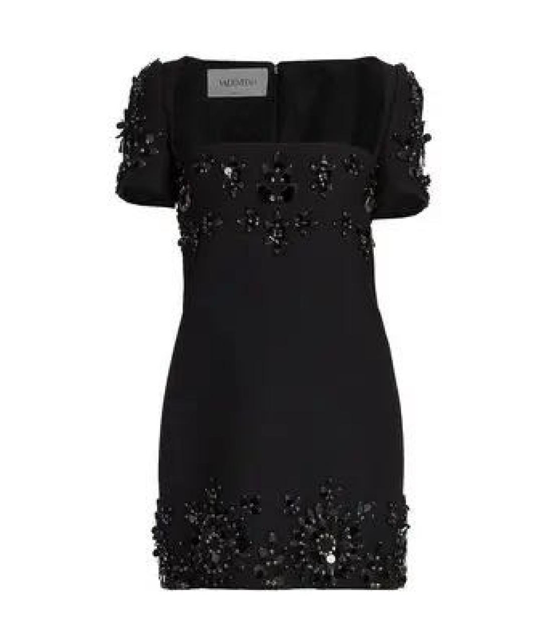 VALENTINO Черное шерстяное коктейльное платье, фото 1