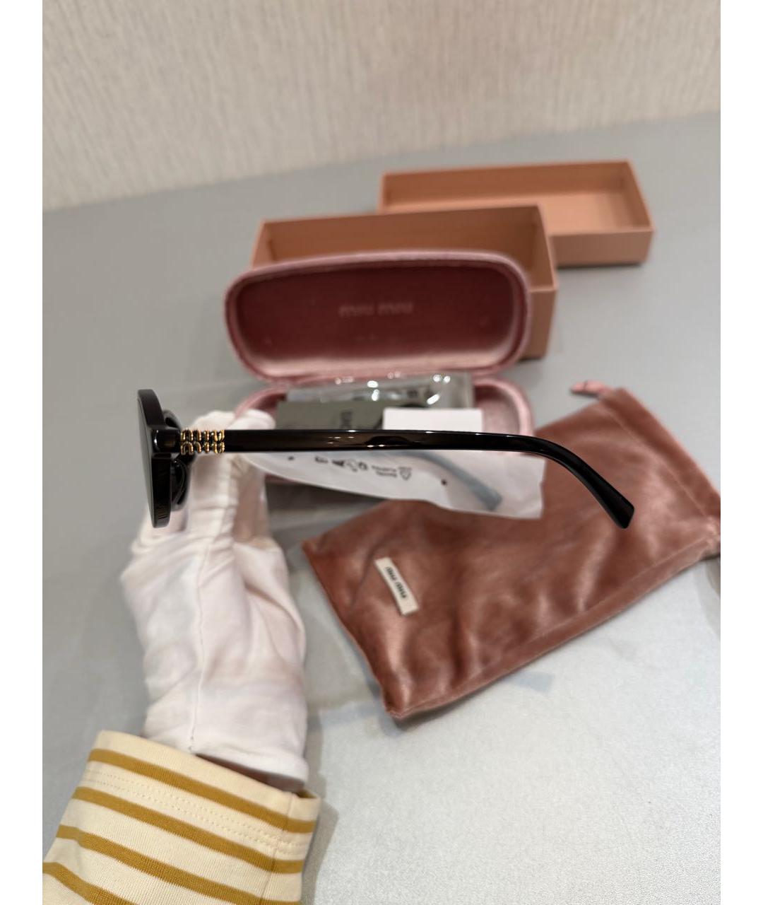 MIU MIU Черные пластиковые солнцезащитные очки, фото 4