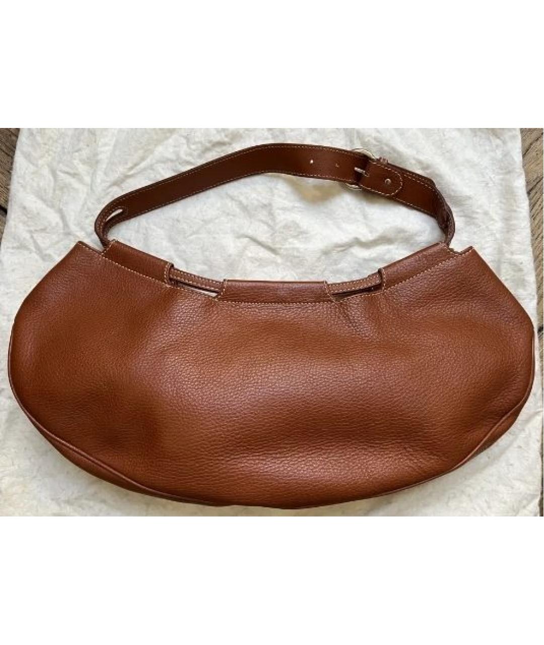 LANCEL Коричневая кожаная сумка через плечо, фото 3