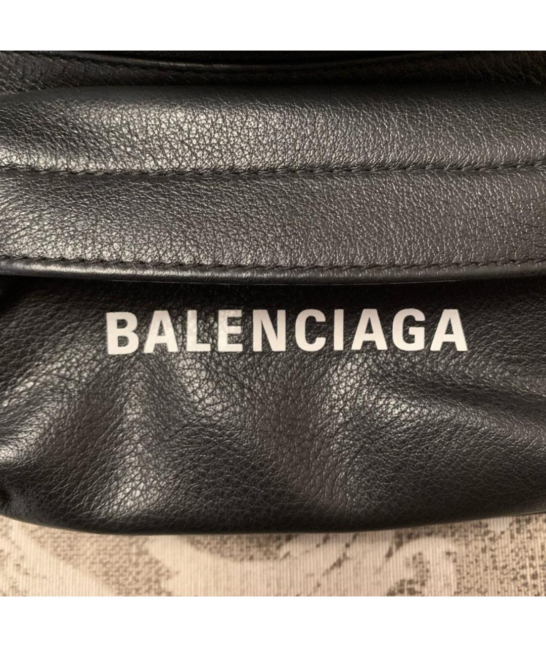 BALENCIAGA Черная кожаная поясная сумка, фото 2