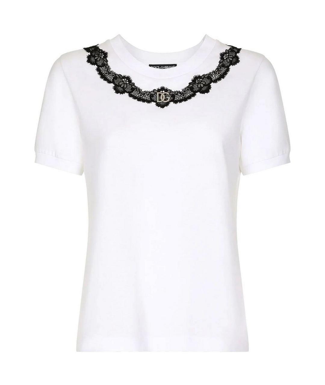 DOLCE&GABBANA Белая хлопковая футболка, фото 1