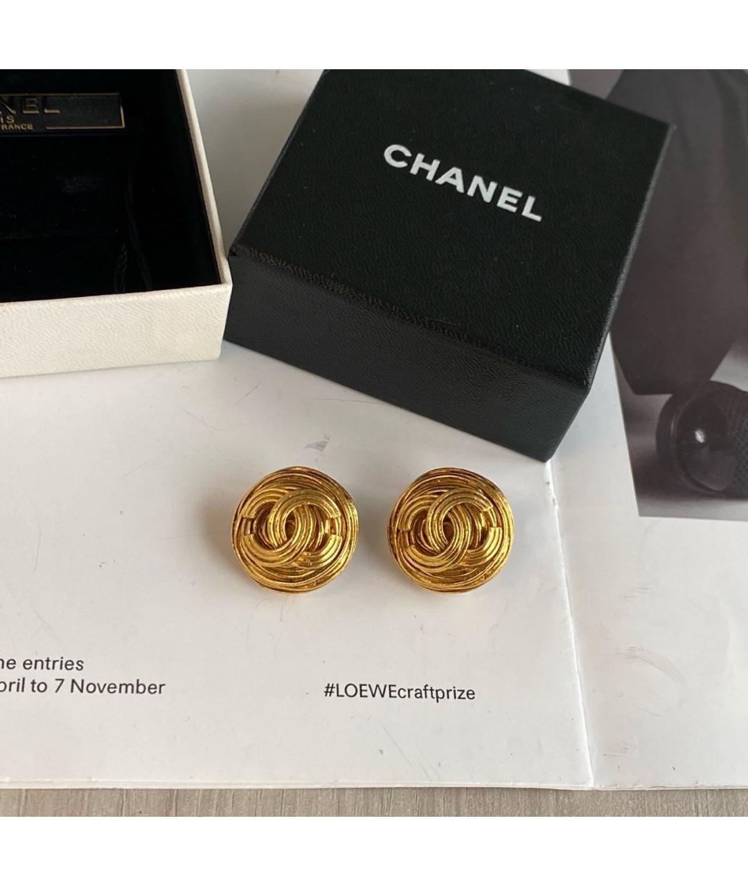 CHANEL Золотые серьги, фото 2