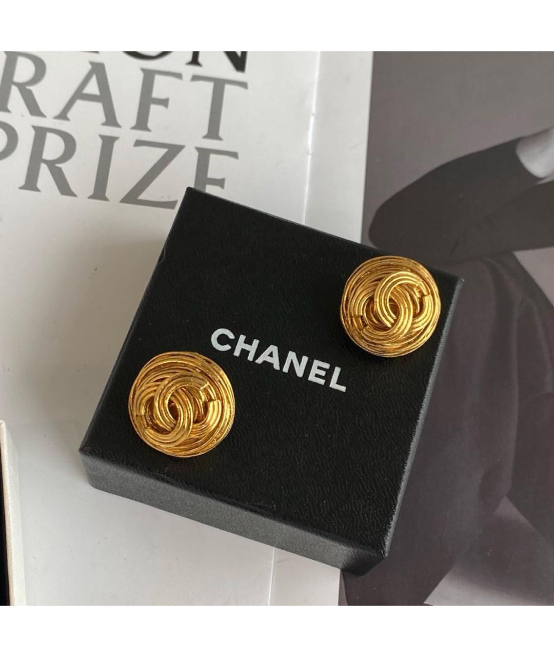 CHANEL Золотые серьги, фото 6