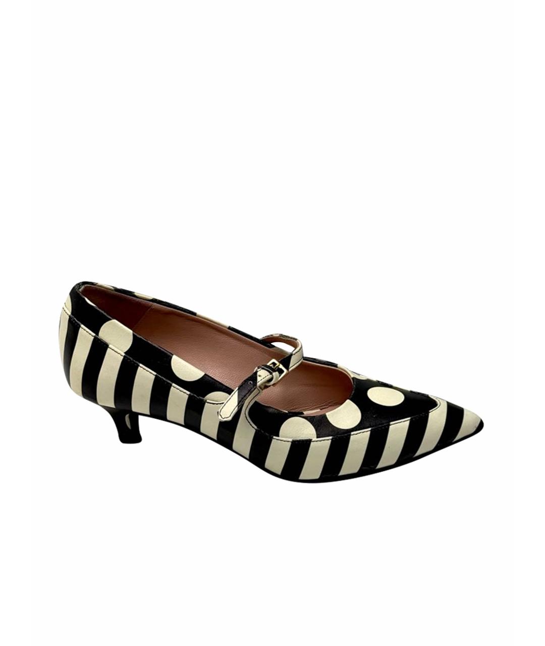 BOUTIQUE MOSCHINO Черные кожаные туфли, фото 1