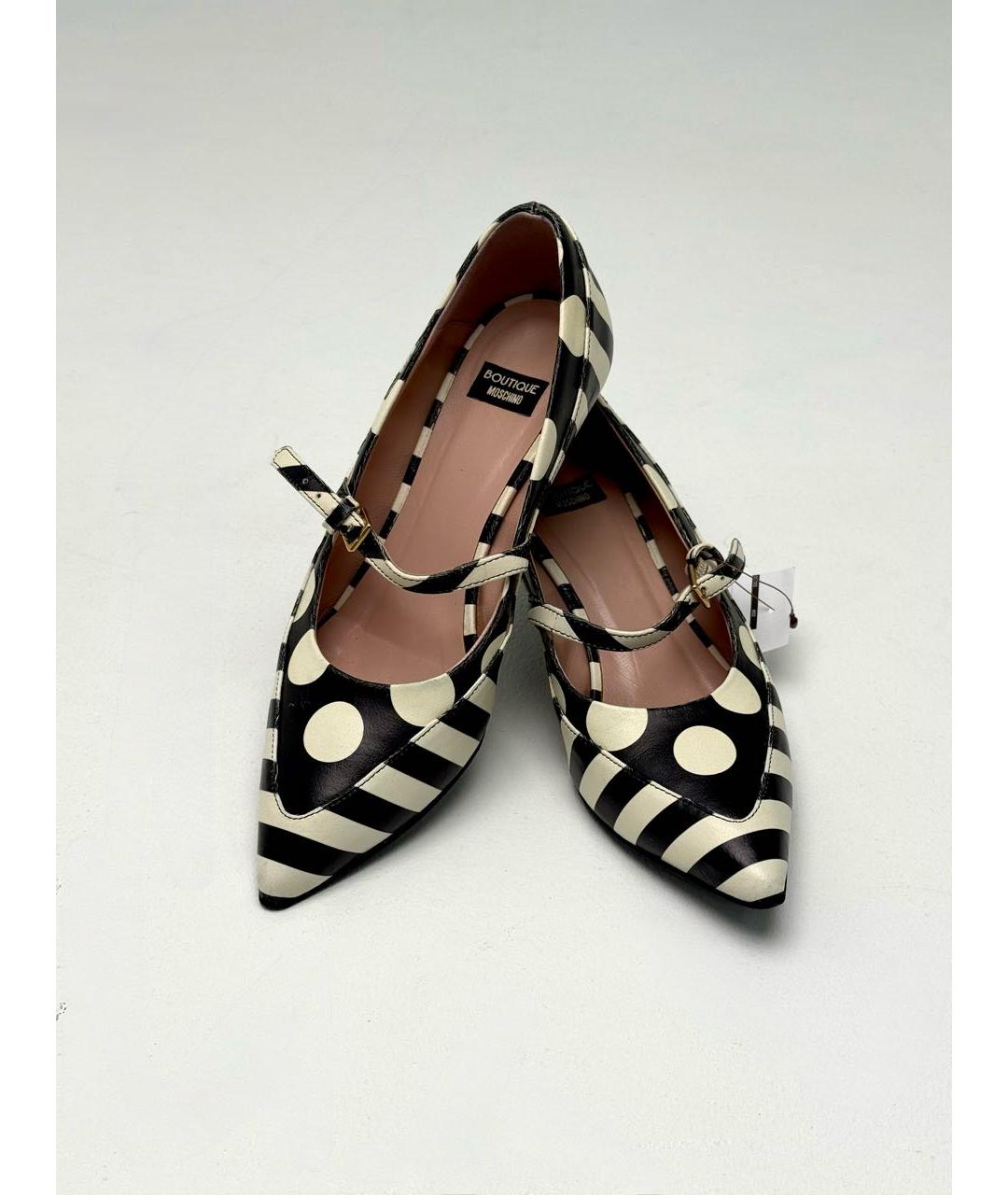 BOUTIQUE MOSCHINO Черные кожаные туфли, фото 5