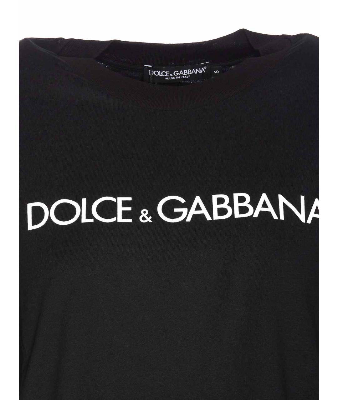 DOLCE&GABBANA Черная хлопковая футболка, фото 4