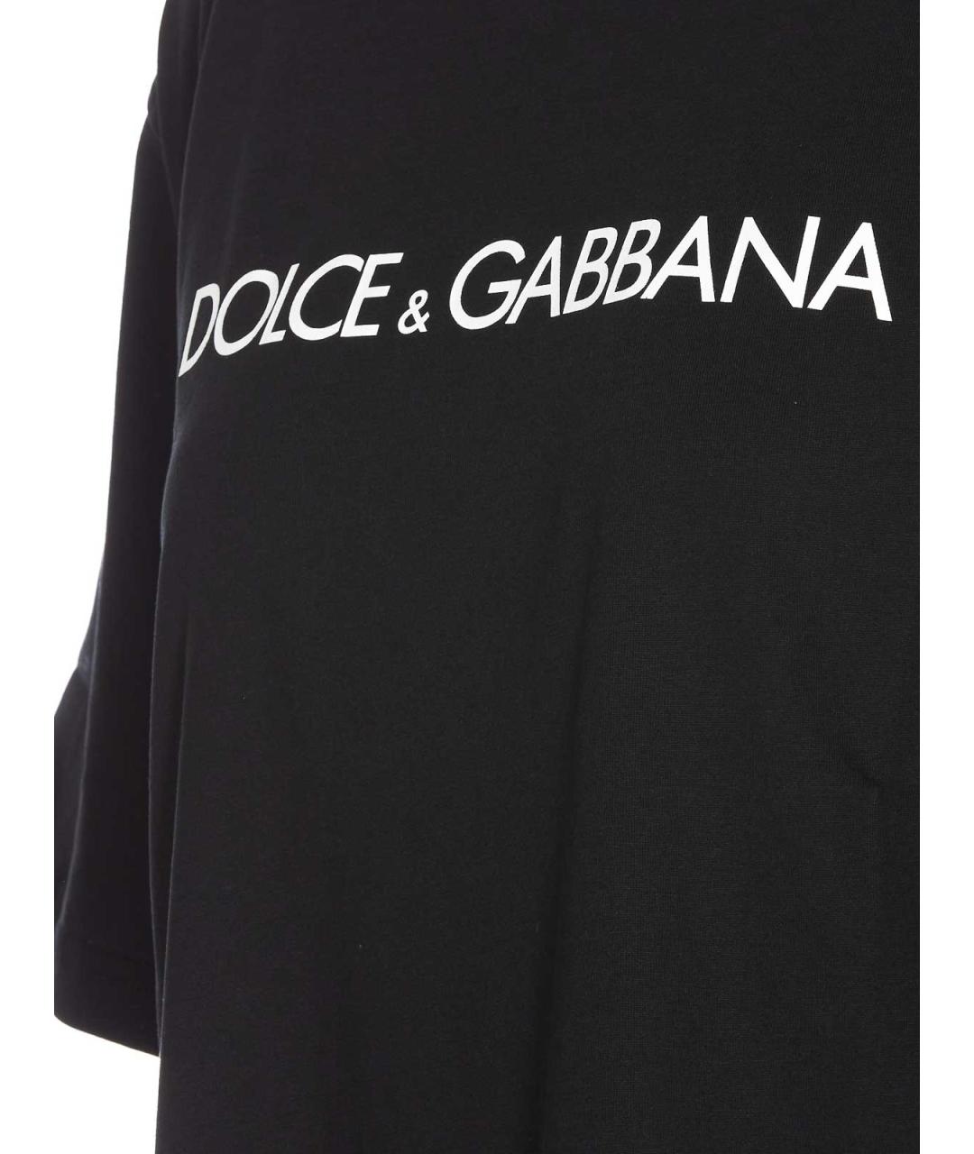 DOLCE&GABBANA Черная хлопковая футболка, фото 3