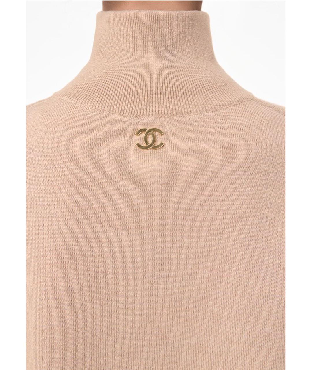 CHANEL Бежевый шерстяной джемпер / свитер, фото 3