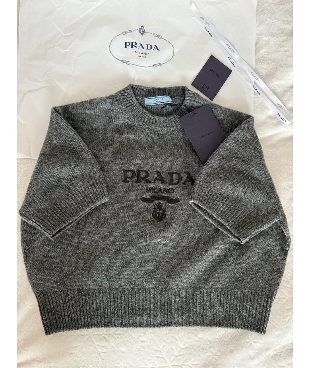 PRADA Серый кашемировый джемпер / свитер, фото 3